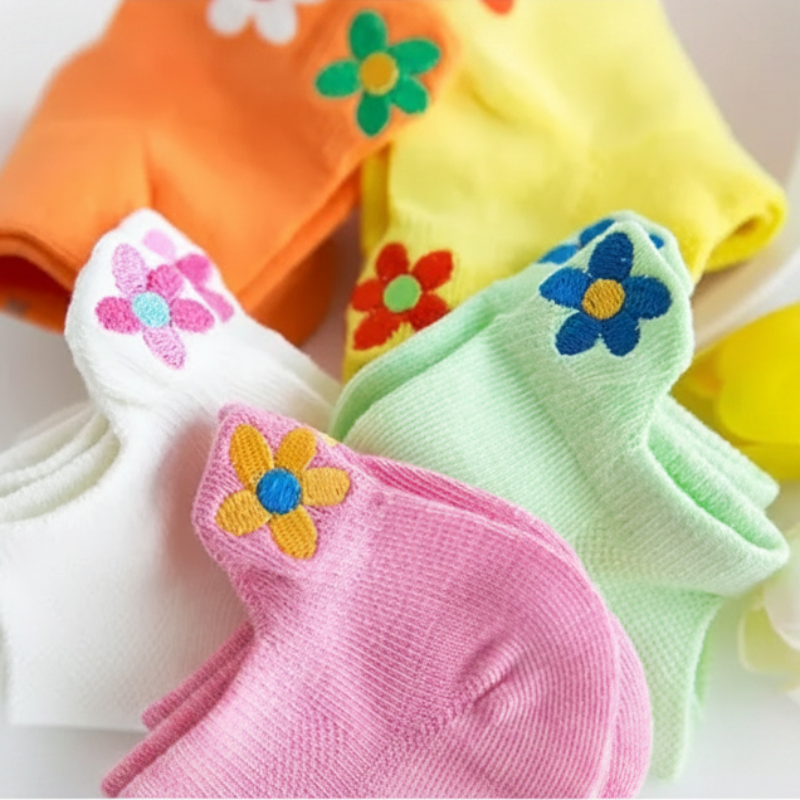 PlayfulToes – Colorful & Soft – Low-Cut Kids' Socks (Set of 5)