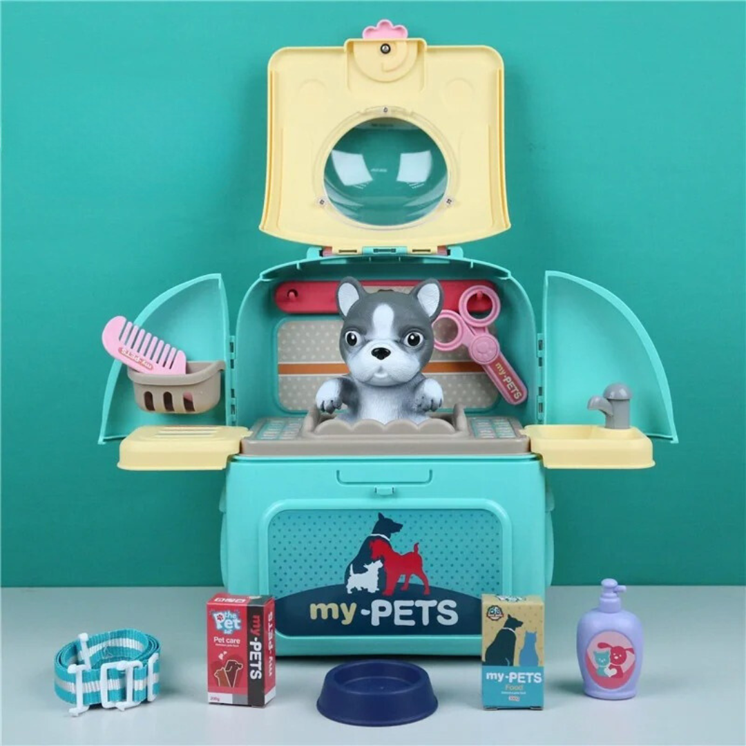 Pet Grooming Playset™ - Backpack full of Fun - Animal Care Set for Kids