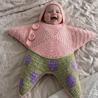 Thumbnail for CozyStar – Soft & Handmade – Knitted Baby Jumpsuit with Star-Shaped Design