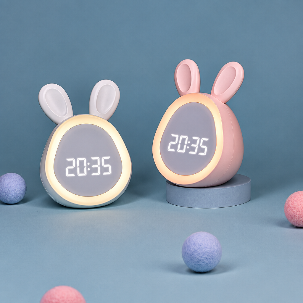 BunnyGlow – Cute & Practical – Digital Kids' Alarm Clock with Night Light