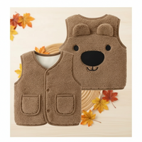 Thumbnail for Baby Bear Fleece Vest – Warm & Soft – Kids' Bear Cardigan