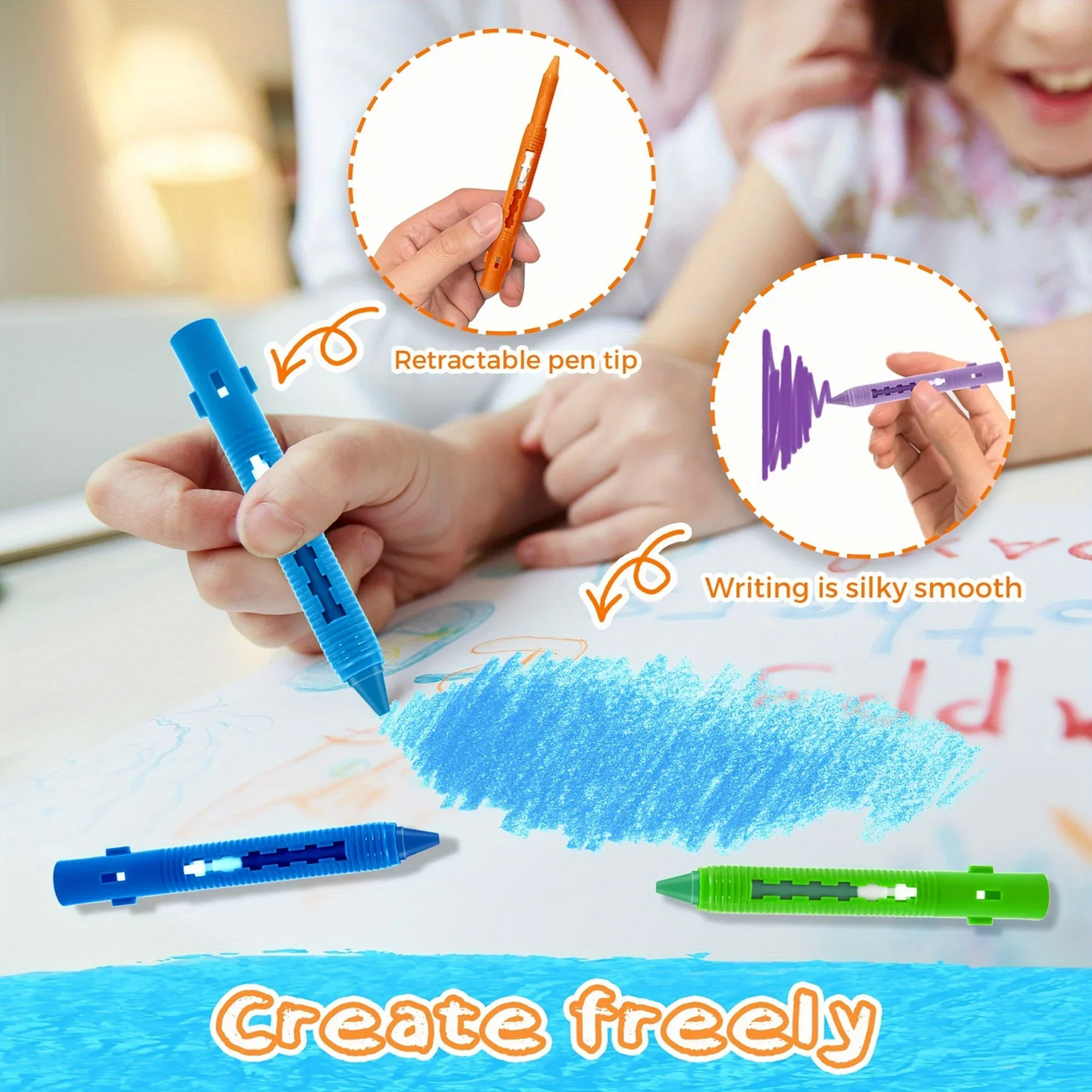 DoodleBath – Colorful & Playful – 6-Piece Bath Chalk Set
