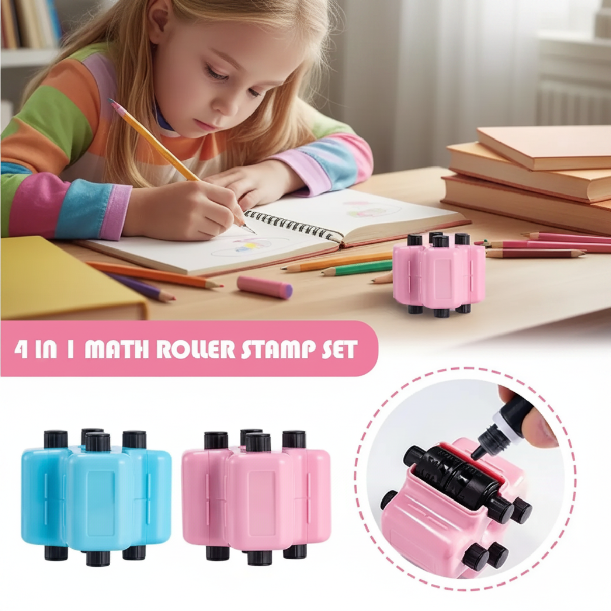MathRoll – Practice & Get Ready for School – 4-in-1 Math Roller Set