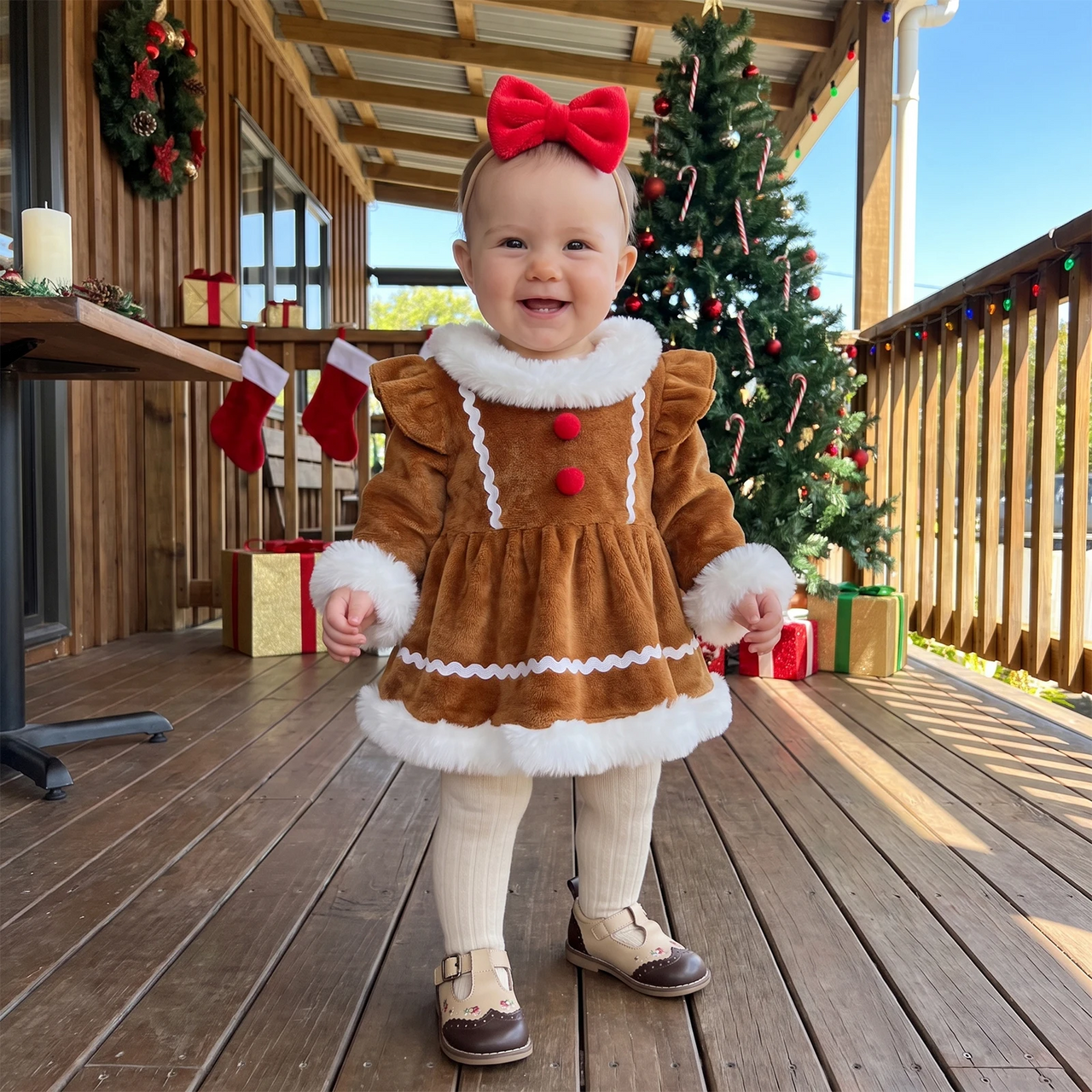 LittleGinger – Cozy & Festive – Baby Christmas Jumpsuit with Hairband