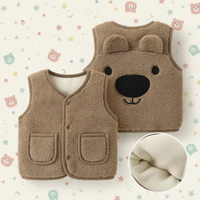 Thumbnail for Baby Bear Fleece Vest – Warm & Soft – Kids' Bear Cardigan
