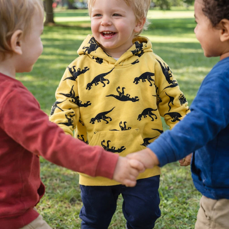 DinoStyle – Warm & Breathable – Hoodie with Triceratops Print