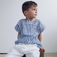 Thumbnail for LittleClassic – Elegant & Comfortable – Boys' Linen Shirt with Button Detail
