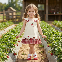 Thumbnail for BerryBloom – Cute & Comfortable – Girls' Dress with Strawberry and Bunny Patch