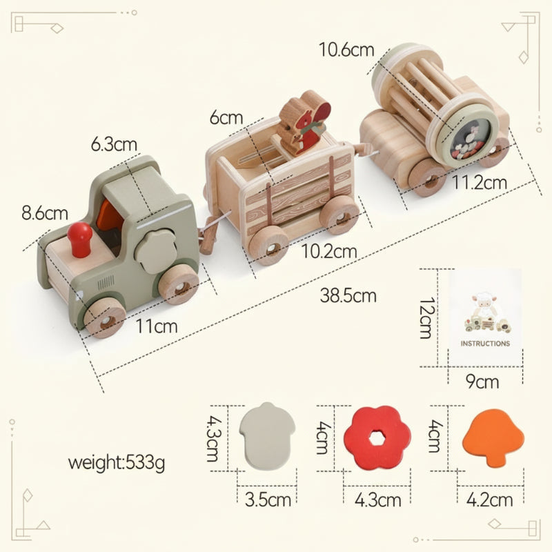 TrainCount –  Classic & Educational – Wooden Montessori Train