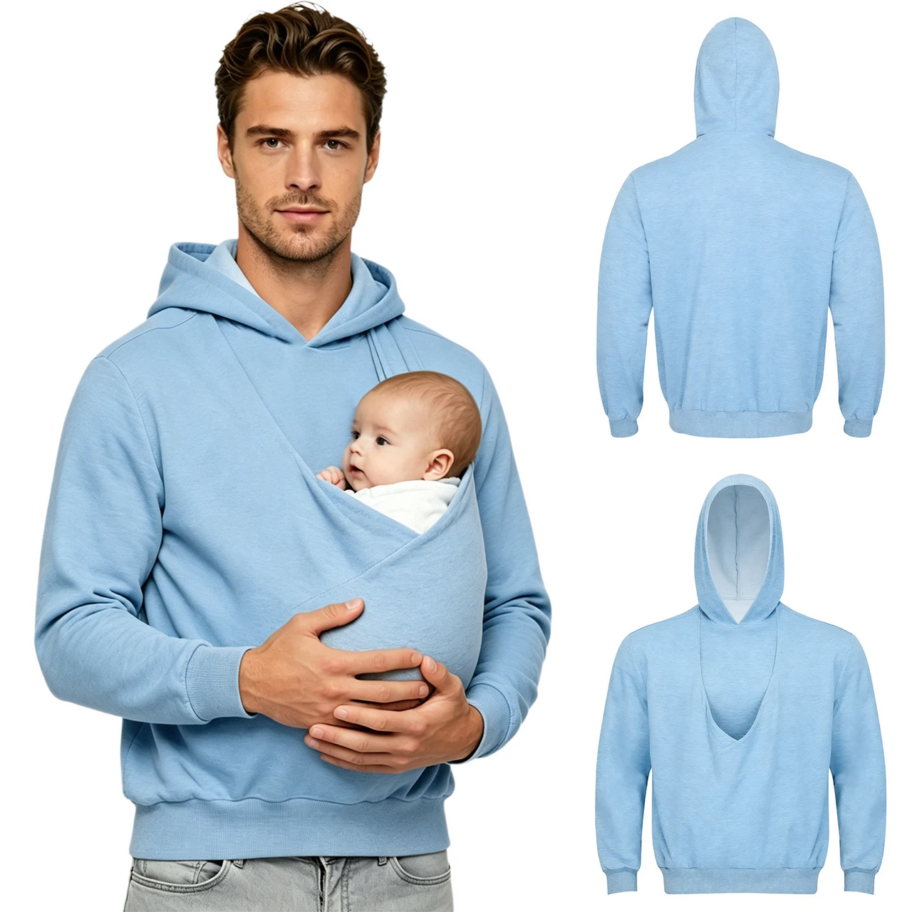 CuddleDad – Comfortable & Practical – Men's Hoodie with Baby Pouch
