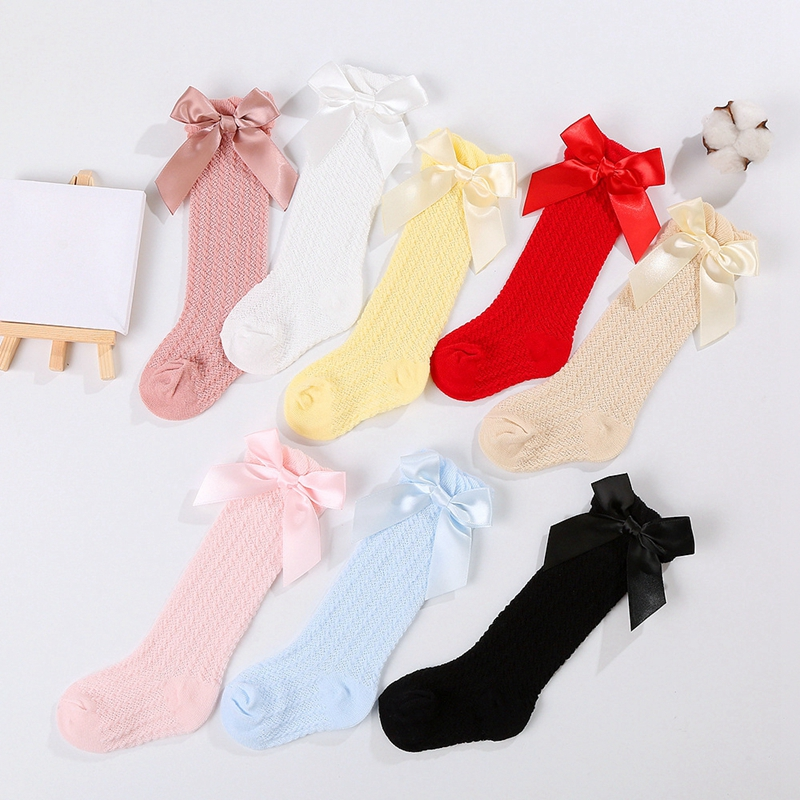 LittleCharm – Soft & Stylish – Girls' Knee-High Socks with a Bow