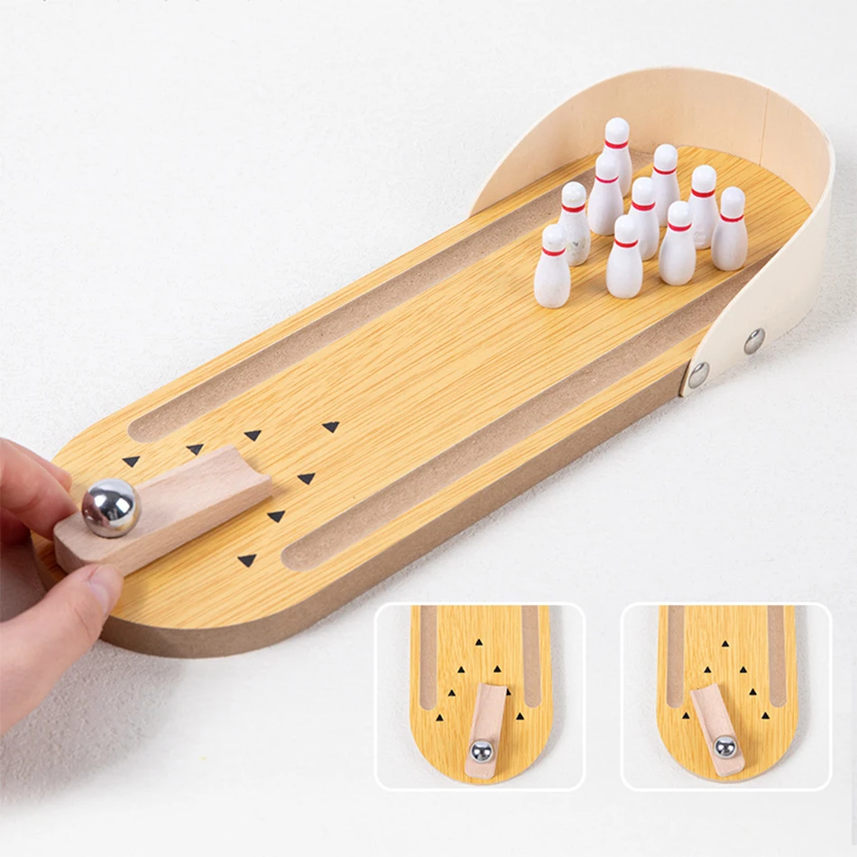 MiniStrike – Fun & Interactive – Wooden Table Bowling Game