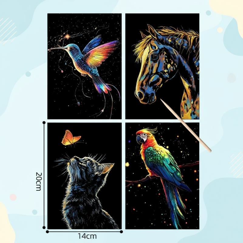 GlowArt – Glow-in-the-dark – Scratch Cards Set