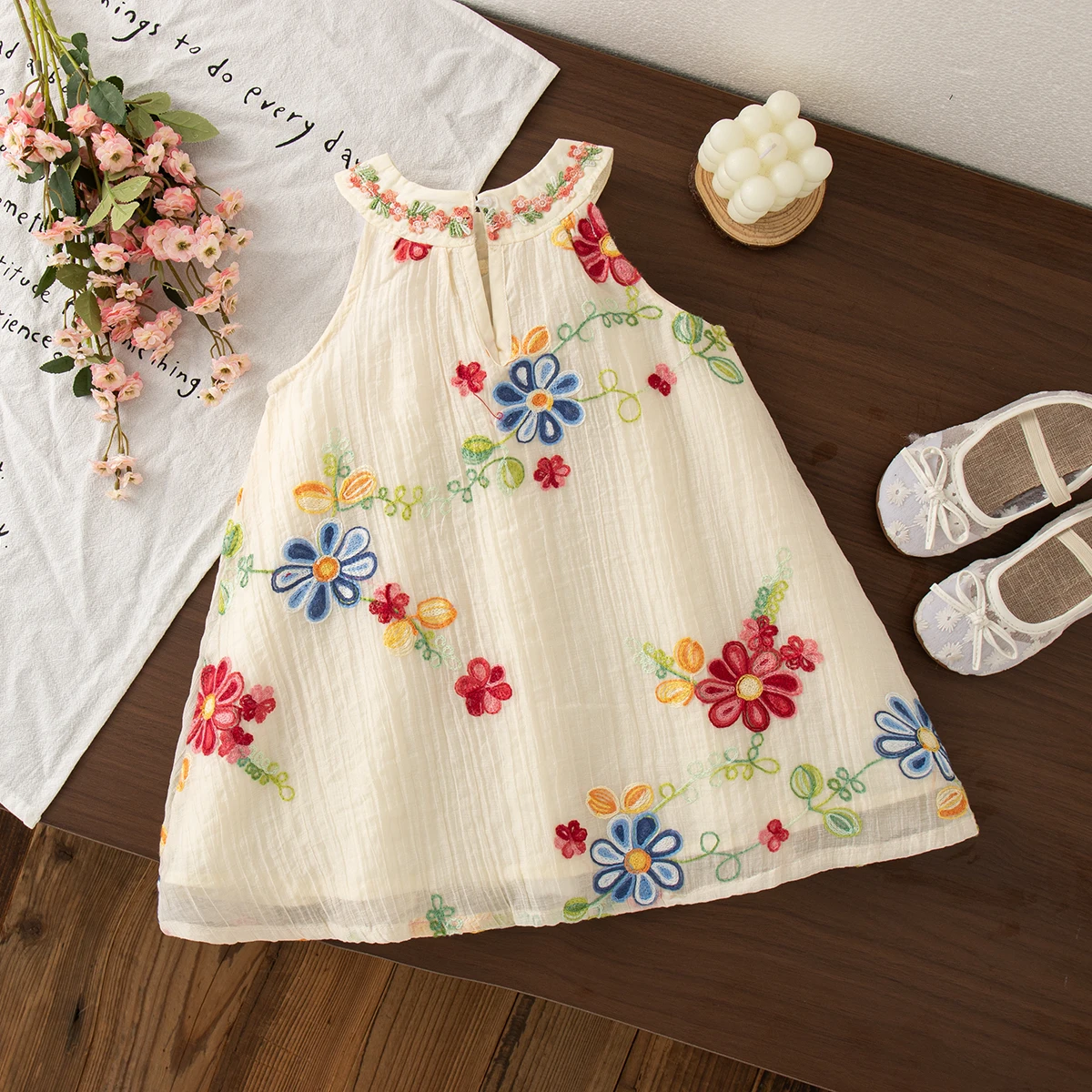 MiniFlora – Lightweight & Charming – Embroidered Dress for Toddler Girls