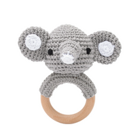 Thumbnail for CuddleRattle – Soft & Playful – Crocheted Baby Rattle with Wooden Ring