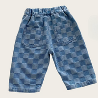 Thumbnail for DenimCheck – Comfortable & Trendy – Kids' Pants with a Checkered Pattern