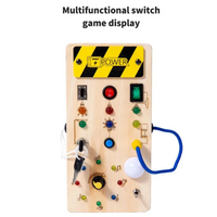 Thumbnail for TinyTech – Wooden Busy Board with Lights & Switches – Educational Toy