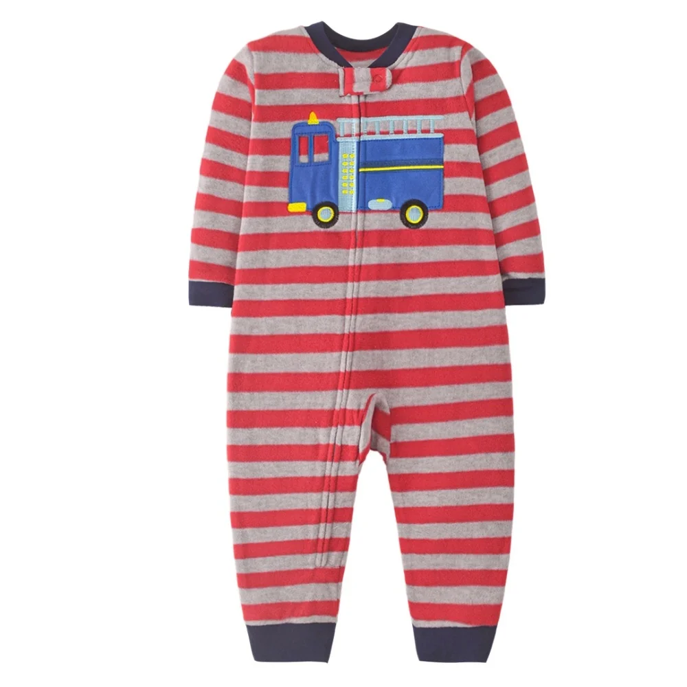 WarmBuddy – Cute & Soft – Fleece Baby Jumpsuit with Cartoon Print