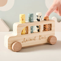 Thumbnail for PressBus – Montessori & Educational – Wooden Press Play Bus