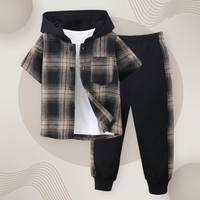 Thumbnail for Boys' Checkered Outfit – Trendy and Comfortable – Checkered Kids' Clothing Set