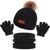 Thumbnail for CozyPom – Warm & Soft - Winter Set with Hat, Scarf, and Gloves