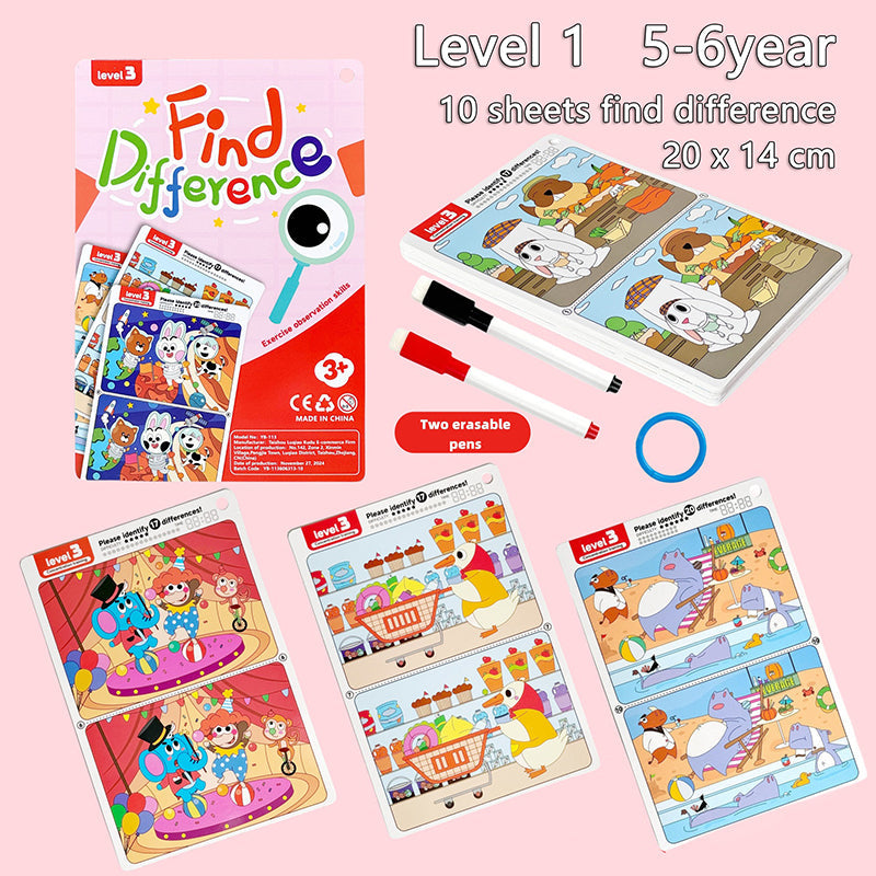 Spot the Difference Game – Concentration & Learning – Card Game