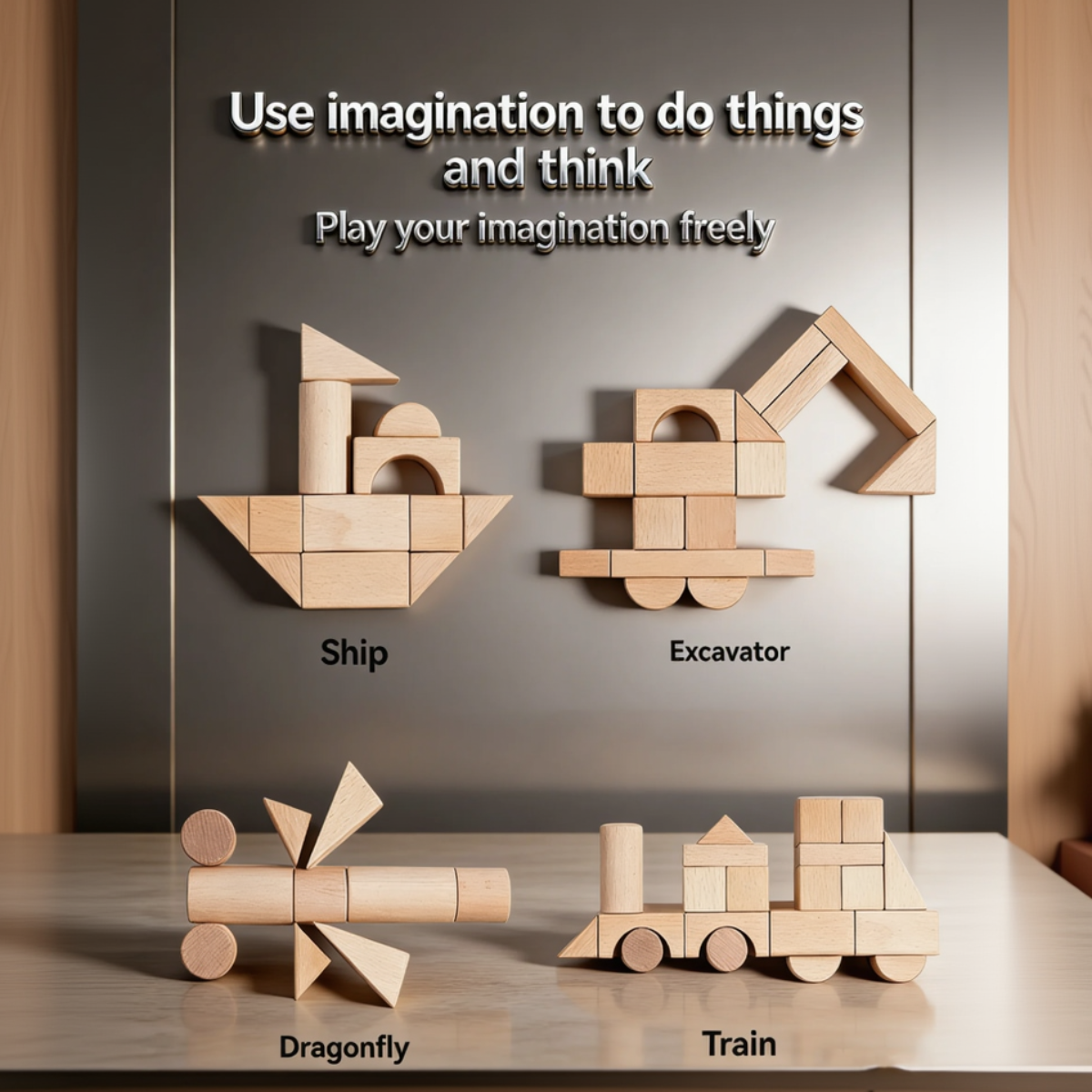 BlockyFun – Creative & Educational – 100-Piece Wooden Building Blocks Set