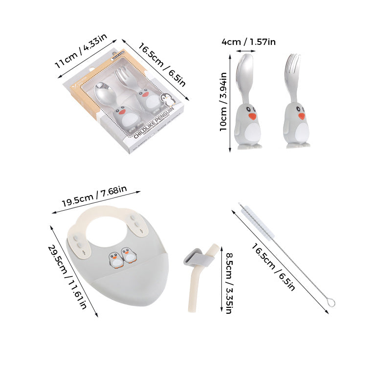 MiniMeal – Safe & Non-Slip – Silicone Toddler Plate Set with Cutlery