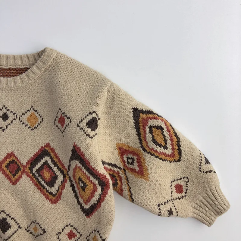 LittleRetro – Warm & Stylish – Knitted Children's Sweater with Diamond Pattern