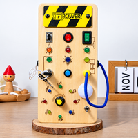 Thumbnail for TinyTech – Wooden Busy Board with Lights & Switches – Educational Toy