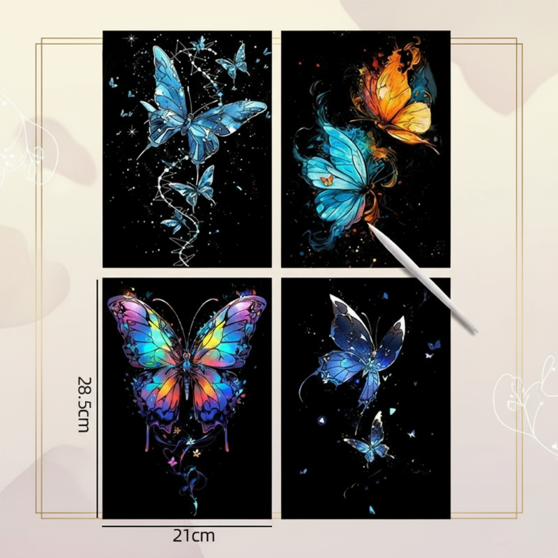 GlowArt – Glow-in-the-dark – Scratch Cards Set