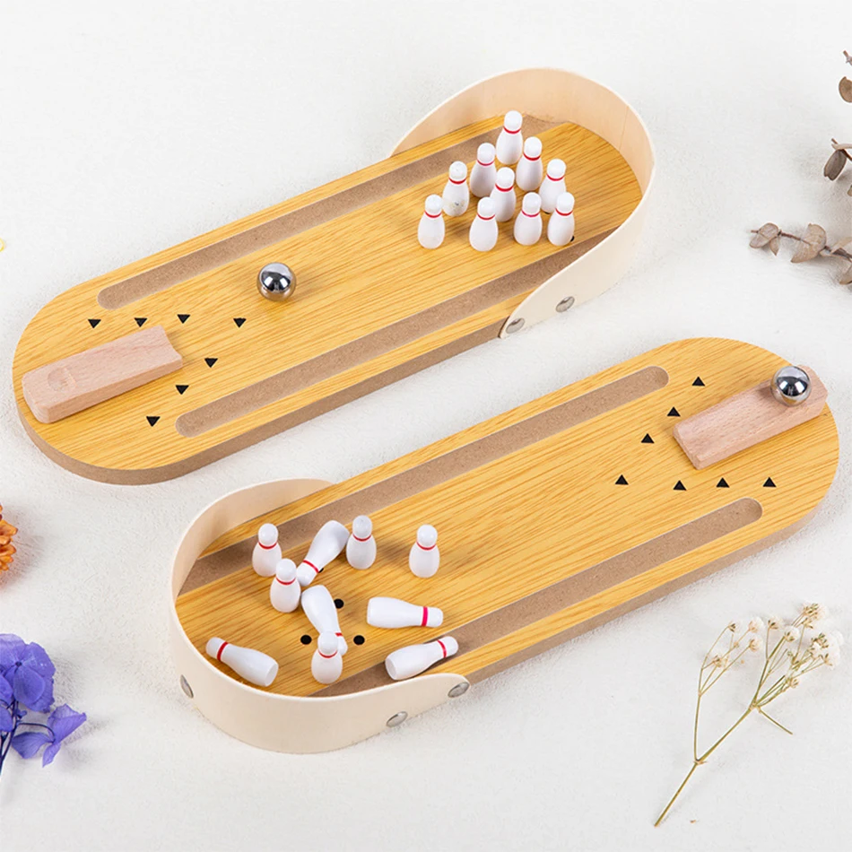 MiniStrike – Fun & Interactive – Wooden Table Bowling Game