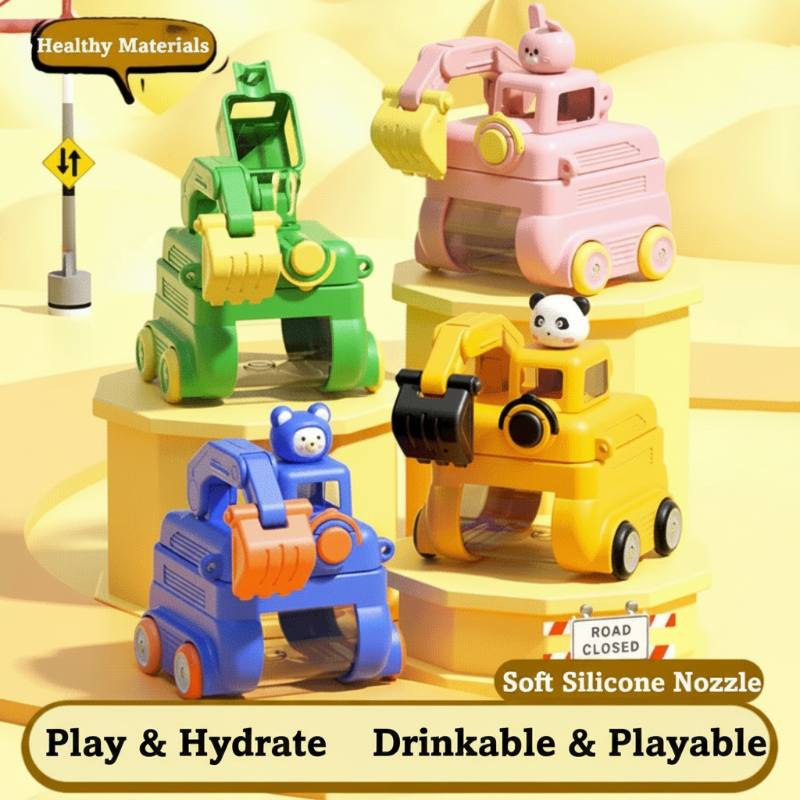 TinyExcavators – Unique & Functional – Excavator Water Bottle with Straw