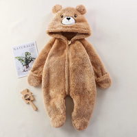 Thumbnail for CozyBear – Soft & Warm – Baby Onesie with Animal Hood