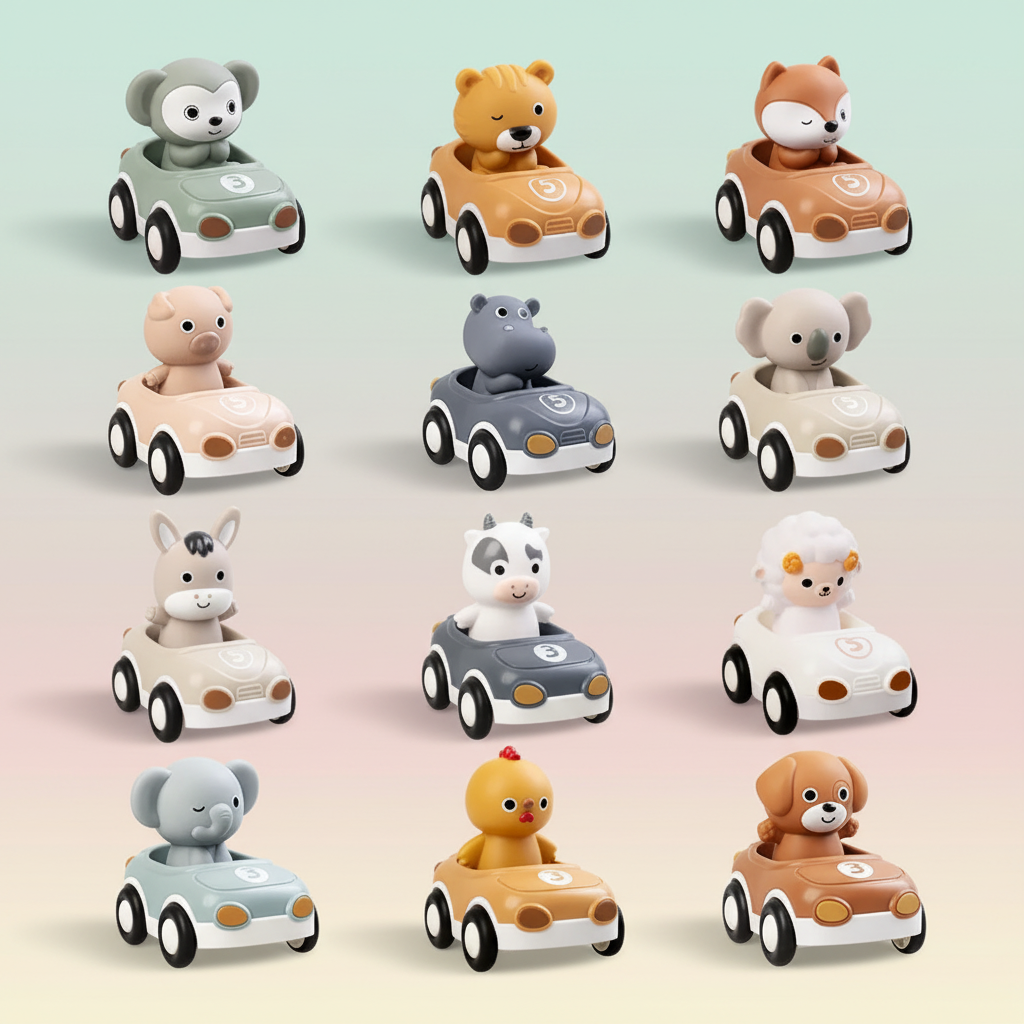 AnimalRide – Playful & Cute – Silicone Animal Cars (3-Pack)