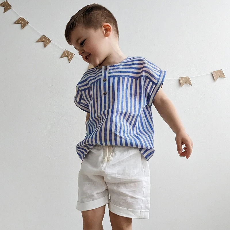LittleClassic – Elegant & Comfortable – Boys' Linen Shirt with Button Detail
