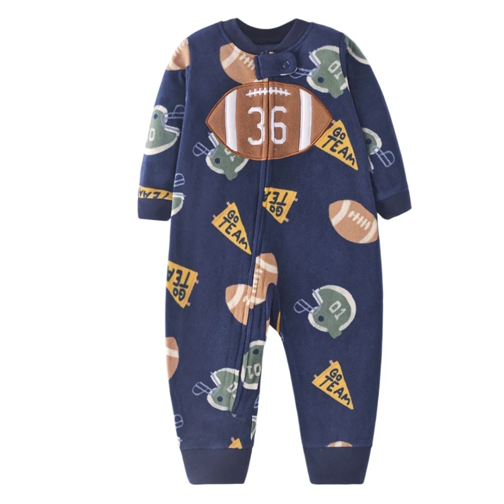 WarmBuddy – Cute & Soft – Fleece Baby Jumpsuit with Cartoon Print