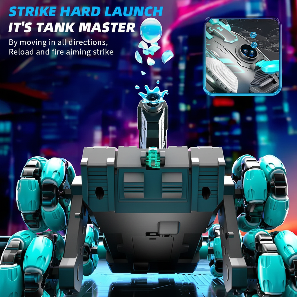 CrazyWheels – Cool & Exciting – RC Tank Truck with Gel Ball Shooter