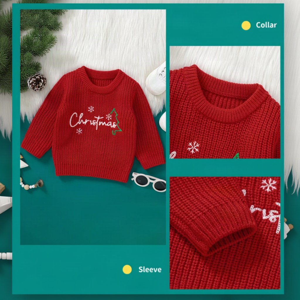 JoyKnit – Cozy & Warm - Christmas sweater with text