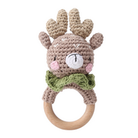 Thumbnail for CuddleRattle – Soft & Playful – Crocheted Baby Rattle with Wooden Ring