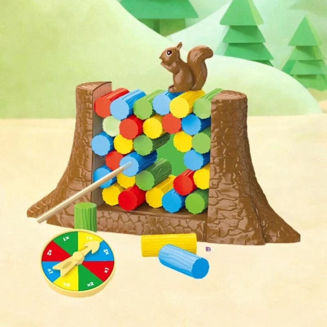 Squirrel Stacker™ - Don't Let the Squirrel Fall - Balance Board Game