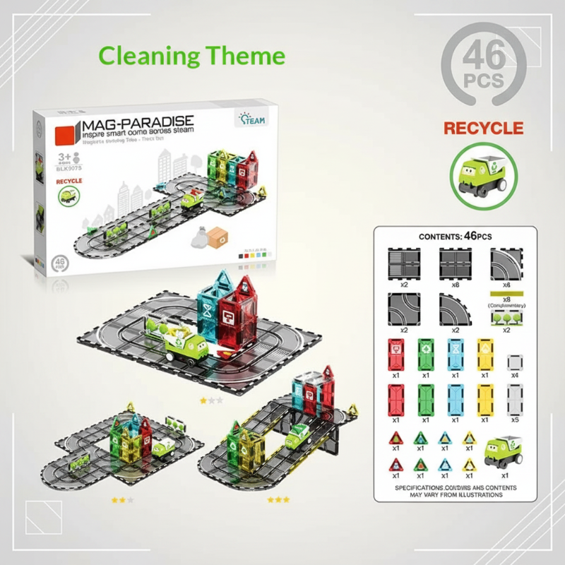 Magnetic Road Blocks – Creative & Educational – Magnetic Roads Building Set