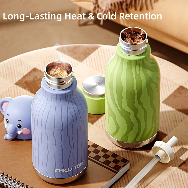 AnimalSip – Cute & Practical – Children's Stainless Steel Thermos Bottle with Animal Print