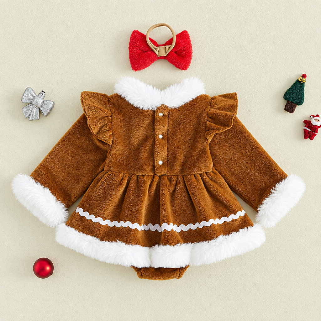 LittleGinger – Cozy & Festive – Baby Christmas Jumpsuit with Hairband