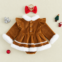 Thumbnail for LittleGinger – Cozy & Festive – Baby Christmas Jumpsuit with Hairband