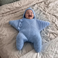 Thumbnail for CozyStar – Soft & Handmade – Knitted Baby Jumpsuit with Star-Shaped Design