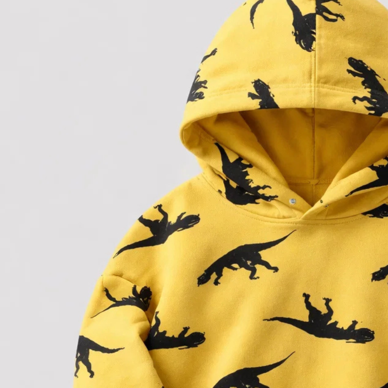DinoStyle – Warm & Breathable – Hoodie with Triceratops Print