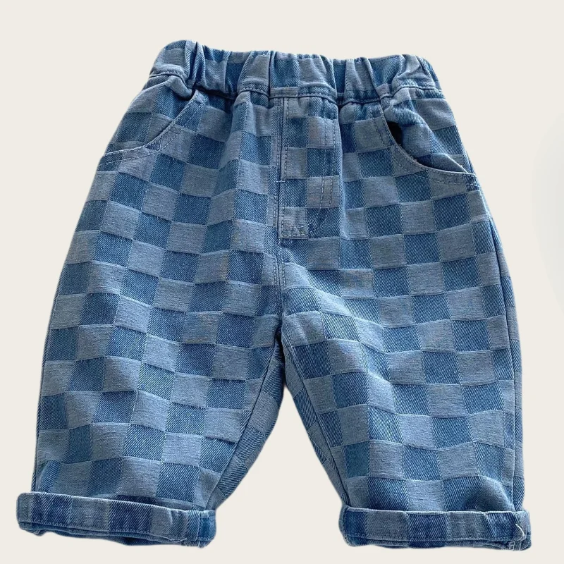 DenimCheck – Comfortable & Trendy – Kids' Pants with a Checkered Pattern