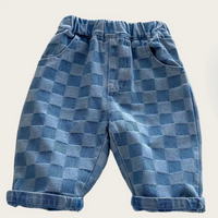 Thumbnail for DenimCheck – Comfortable & Trendy – Kids' Pants with a Checkered Pattern