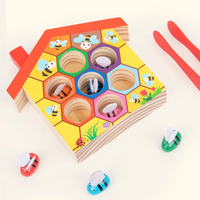 Thumbnail for HoneyHive – Montessori & Educational – Wooden Bee Sorting Game